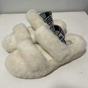 White UGG Slippers Size W6